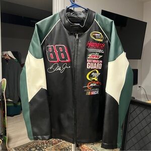 VINTAGE Nascar Dale Jr. Racing Jacket Faux Leather